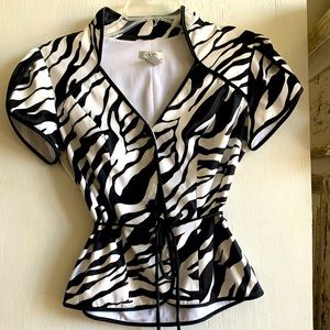 Womens Cache zebra print top